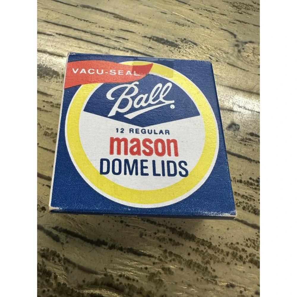 Ball Vintage 1975 Mason Jar Wide Mouth Dome Lids Box 12 Vacu-seal New Old Stock